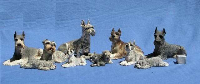 a group of lying schnauzers, 1990